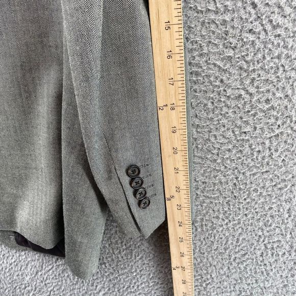 Ralph Lauren Blazer Mens 40 R Grey Wool Silk Suit Jacket Corpcore Academia Coat - Picture 12 of 13